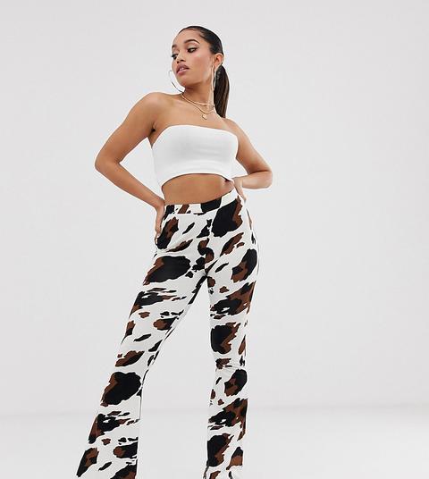 cow print flared trousers