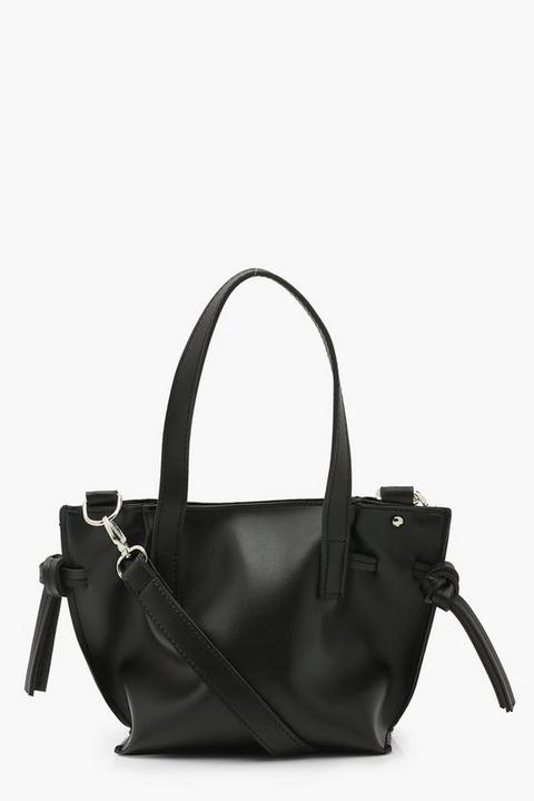 Mini Cabas Avec Bretelles En Pu - Noir - One Size, Noir