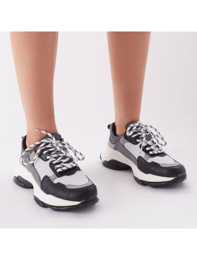 black and white chunky trainers