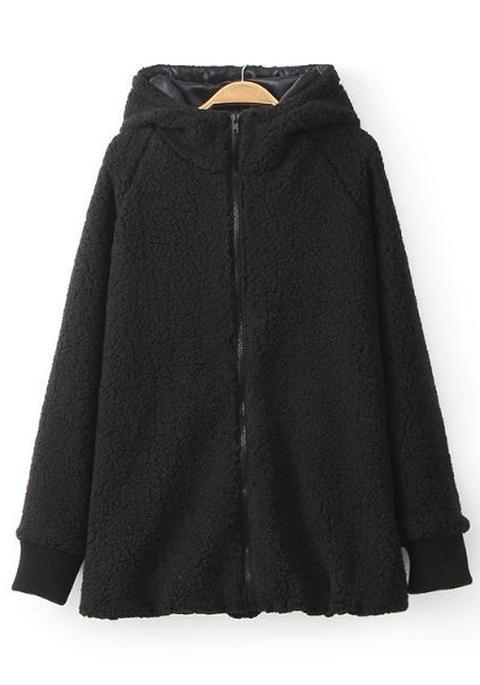 Cappotto Puro Incappucciato Il Nero