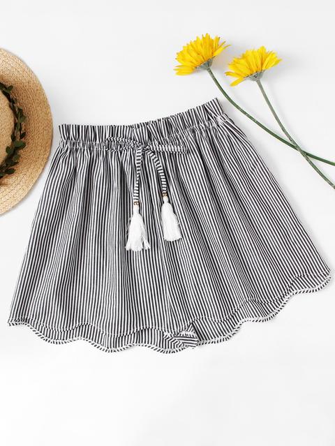 Shorts De Rayas Con Cintura Elástica