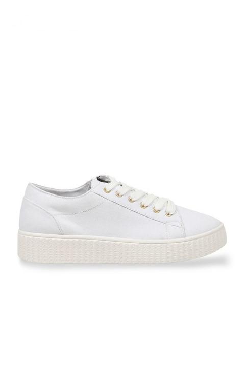 Sneakers Basse In Tela Bianca