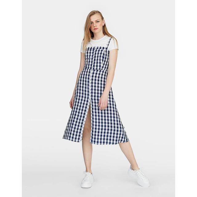 Vestido Midi Cuadro Vichy de Stradivarius en 21 Buttons