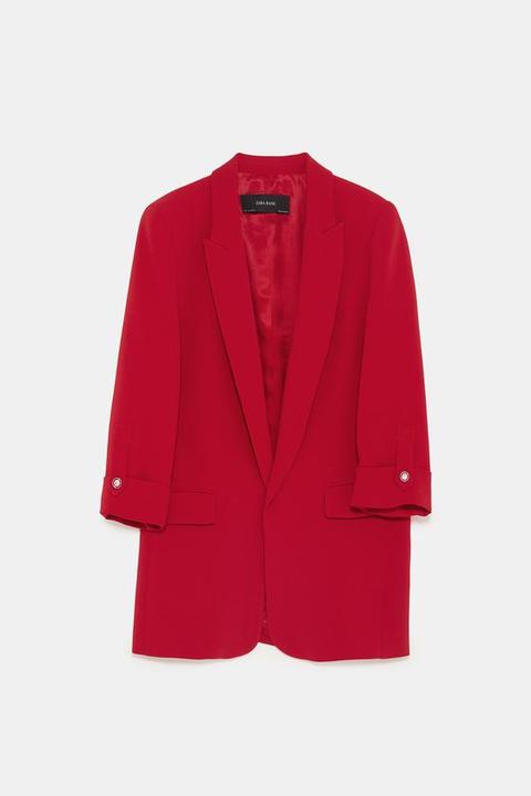 Blazer With Buttoned Sleeves