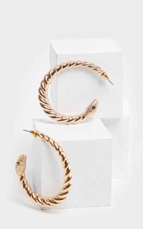 Gold Snake Hoop Earrings