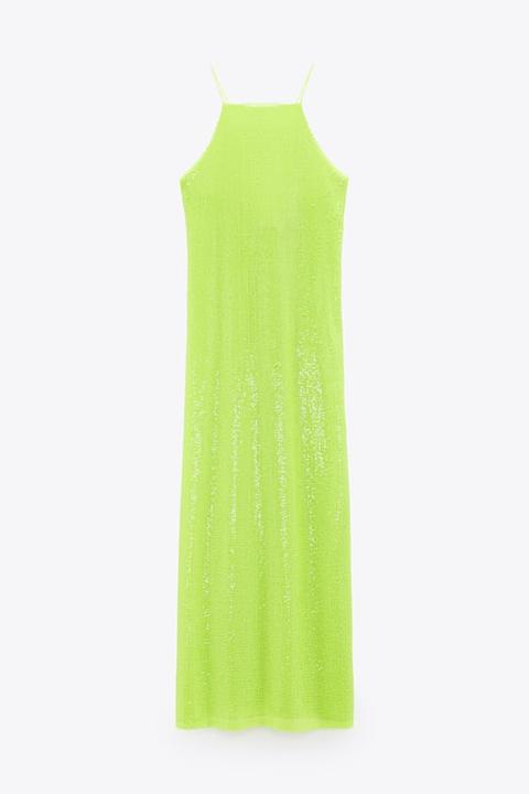 Robe Mi-longue À Paillettes