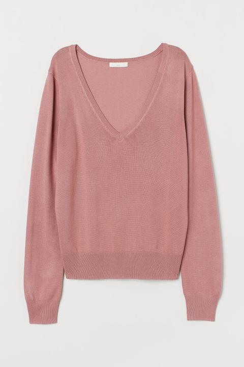 H & M - Pullover In Maglia Fine - Rosa