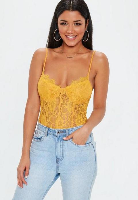 Mustard lace bodysuit Clearance
