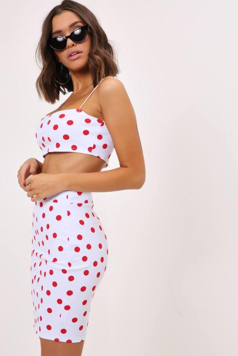 White/red Polka Dot Skirt