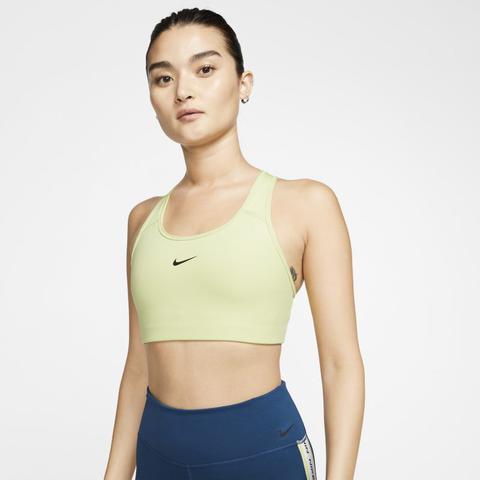 Nike Swoosh Sujetador Deportivo De Sujeción Media Con Almohadilla De Una Sola Pieza - Mujer - Verde