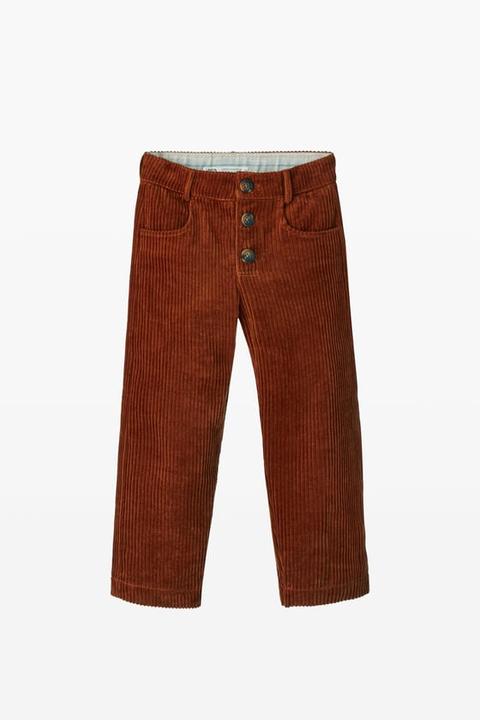 Pantalon Droit En Velours Côtelé