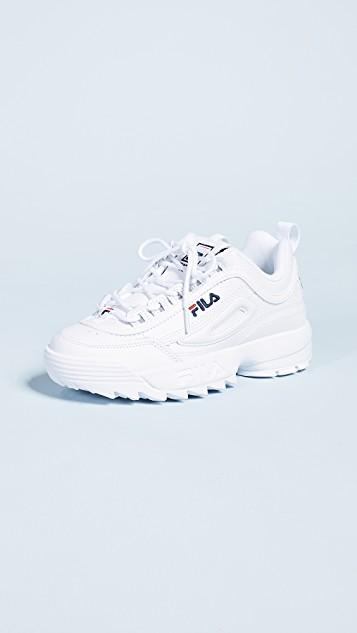 fila disruptor ii logo taping white shoes
