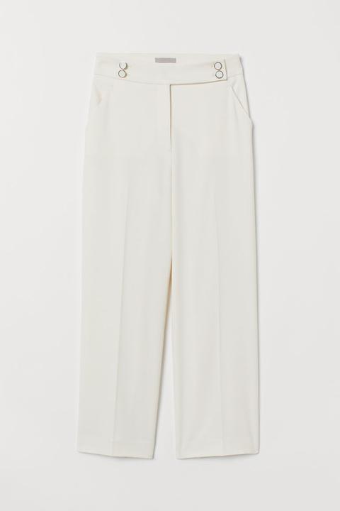 Pantalón De Traje Amplio - Blanco