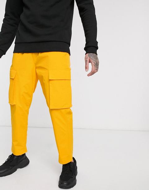 Pull&bear - Pantalon Cargo - Jaune