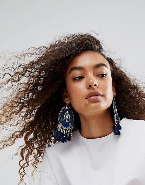 Pendientes Largos Con Pompón De Tendencia Y Borla Colgante De Asos