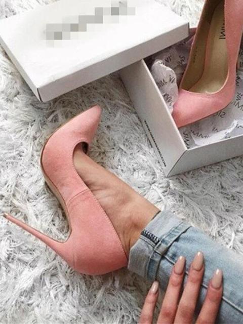 Scarpe Punta A Spillo Stiletto Moda A Tacco Alto Rosa