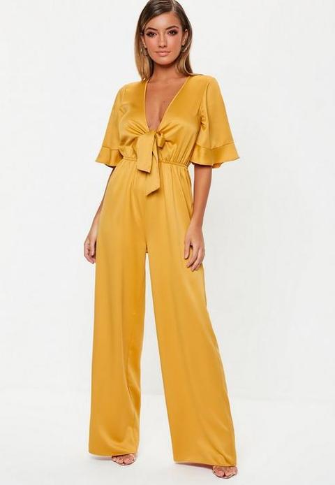 satin wide leg jumpsuit