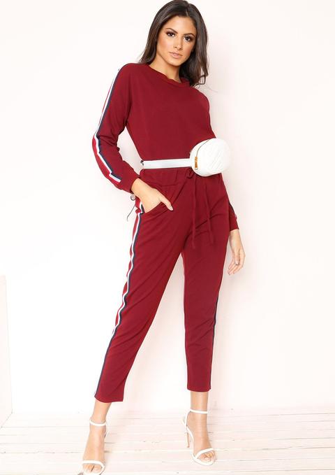 Stella Wine Striped Jumper Loungewear Set
