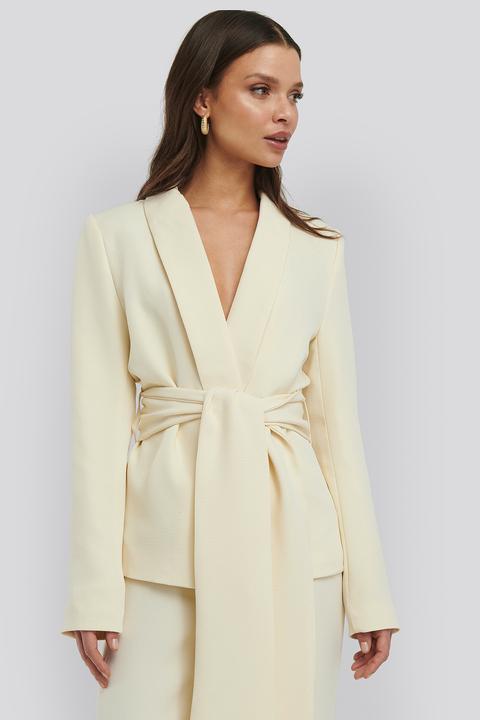 Na-kd Trend Wide Belted Blazer - Offwhite