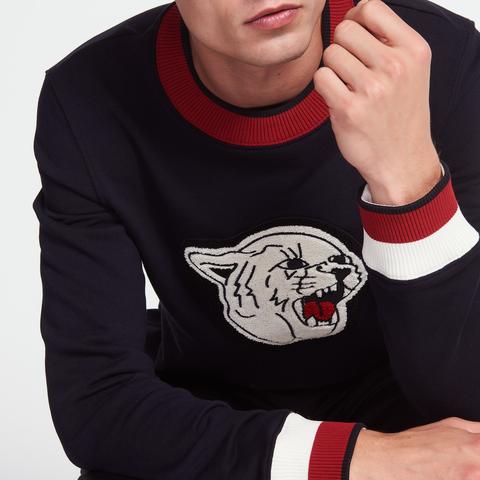 Sudadera Con Parche De Tigre