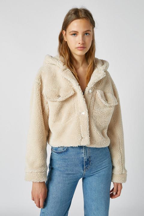 Blouson Mouton Synthétique Capuche from Pull and Bear on 21 Buttons