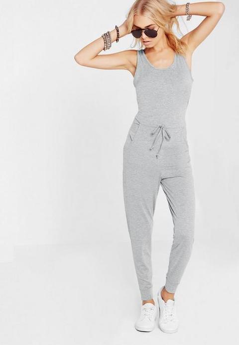 grey sleeveless jumpsuit