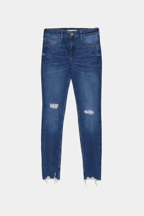 Jeans Z1975 Mid Rise Skinny Con Strappi