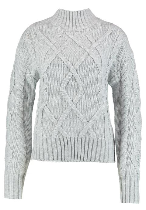 Gap Crop Mock Cable Maglione Light Heather Grey