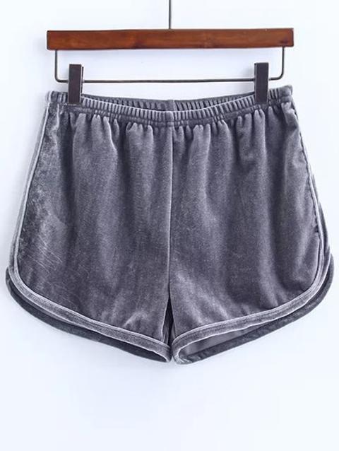 Grey Elastica Pantaloncini Di Velluto