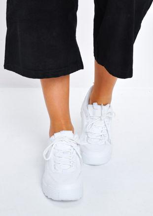 Chunky Sole Lace Up Trainers White