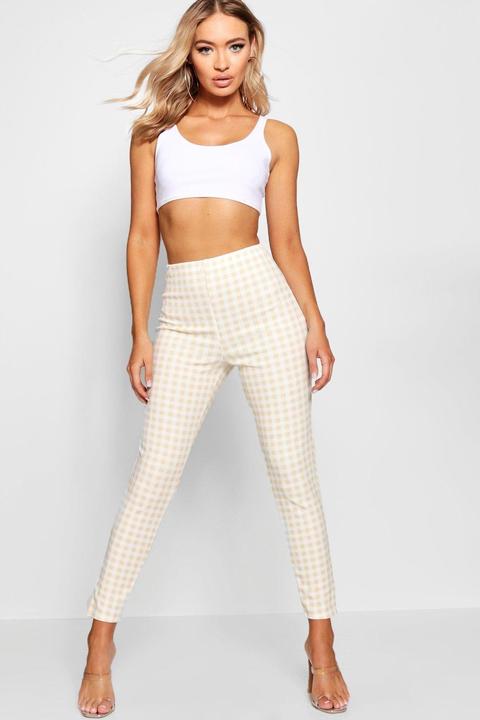 skinny gingham pants