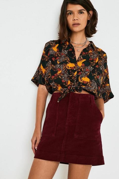 Bdg Wine Corduroy Carpenter Skirt from 