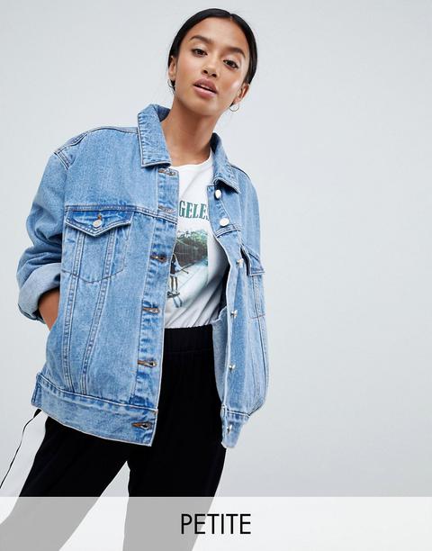 Missguided Petite - Giacca Di Jeans Oversize - Blu