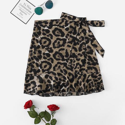 Plus Leopard Print Skirts