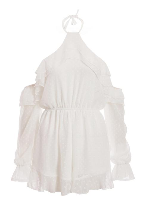 white halter neck playsuit