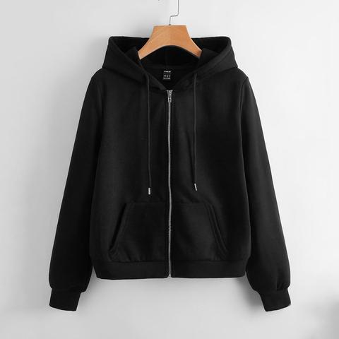 Zip Up Drawstring Hoodie