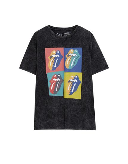Exitoso factible intermitente Camiseta Rolling Stones Multilogo de Pull and Bear en 21 Buttons