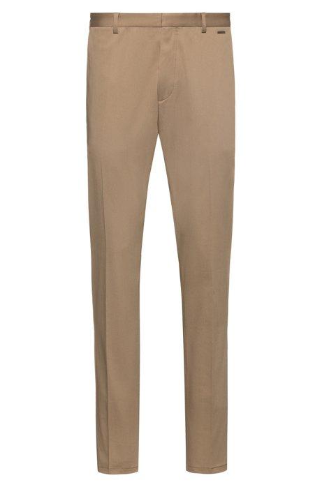 Pantaloni Slim Fit In Twill Di Cotone Elasticizzato