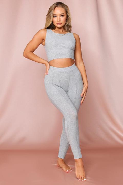 Premium Ribbed Gusset Detail Rib Legging