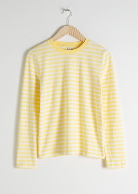 Striped Long Sleeve T-shirt - Yellow