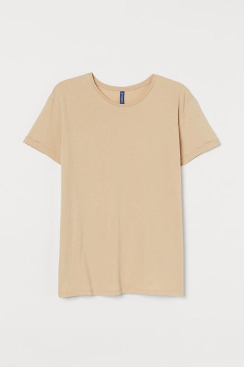 T-shirt En Coton - Beige