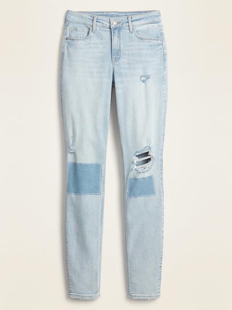 mid rise distressed rockstar super skinny jeans