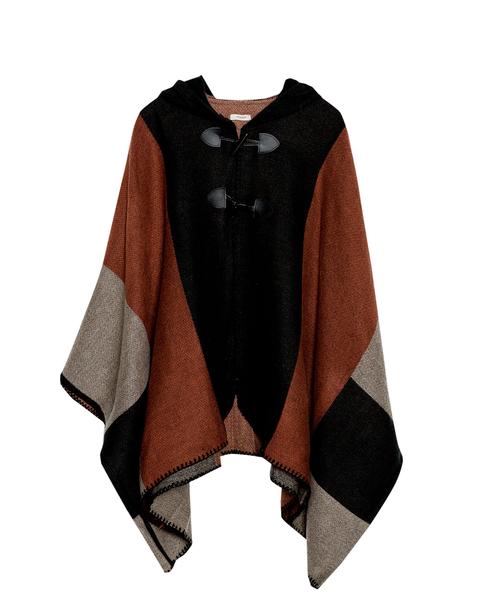 Poncho Color-block Cappuccio Taschini