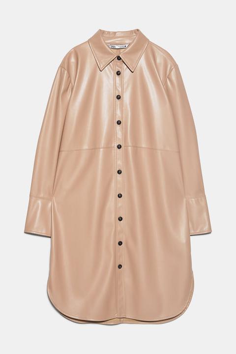 Chemise Longue En Cuir Synthétique