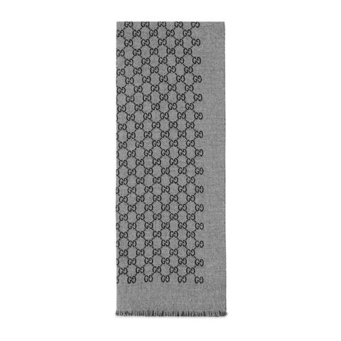 Sciarpa In Doppia Lana Jacquard Con Motivo Gg
