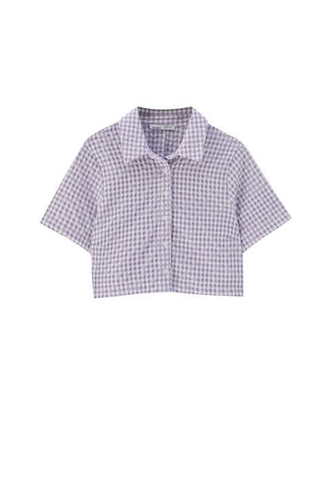 Camisa Cuadros Vichy Lila