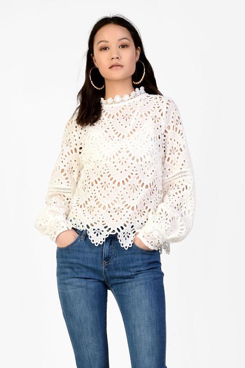 **broderie Anglaise Blouse By Glamorous