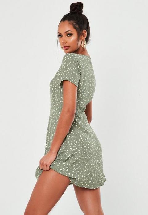 missguided mint polka dot dress