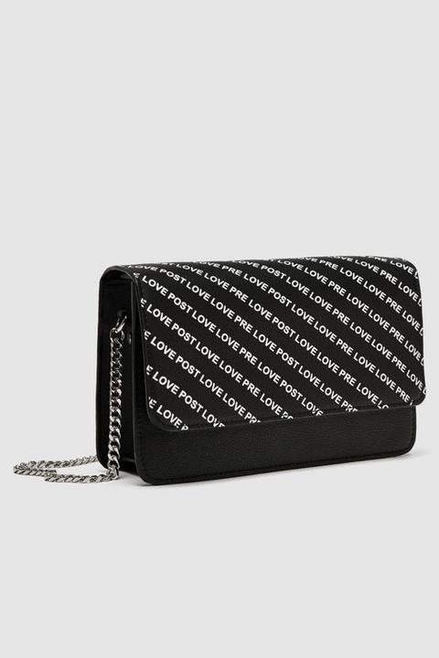 Slogan Print Crossbody Bag