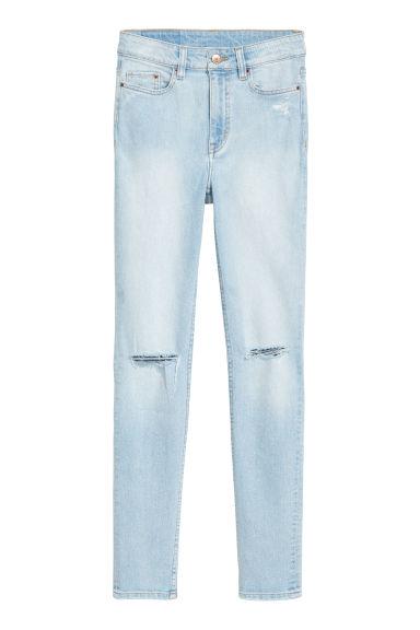 H & M - Skinny High Ripped Jeans - Blu